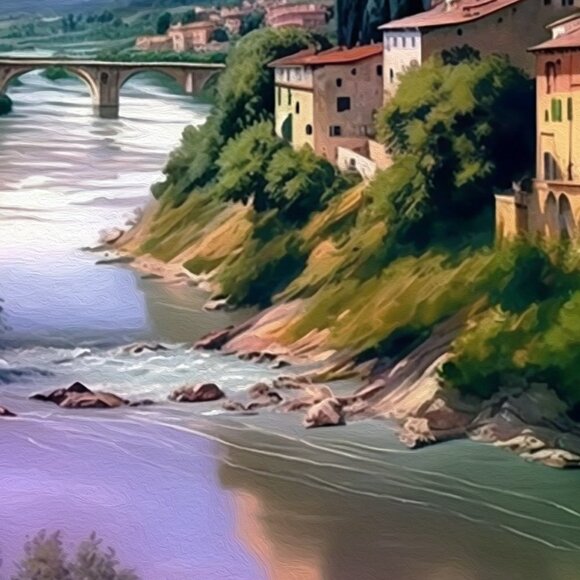 Italy Fantasy Art Watercolor‎ Oil Painting Print - Picture 5 of 6